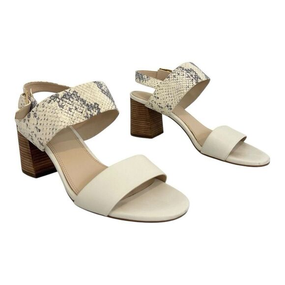 Cole Haan Womens Size 6.5 Avani City Leather Snakeskin Embossed Sandal - Picture 1 of 8